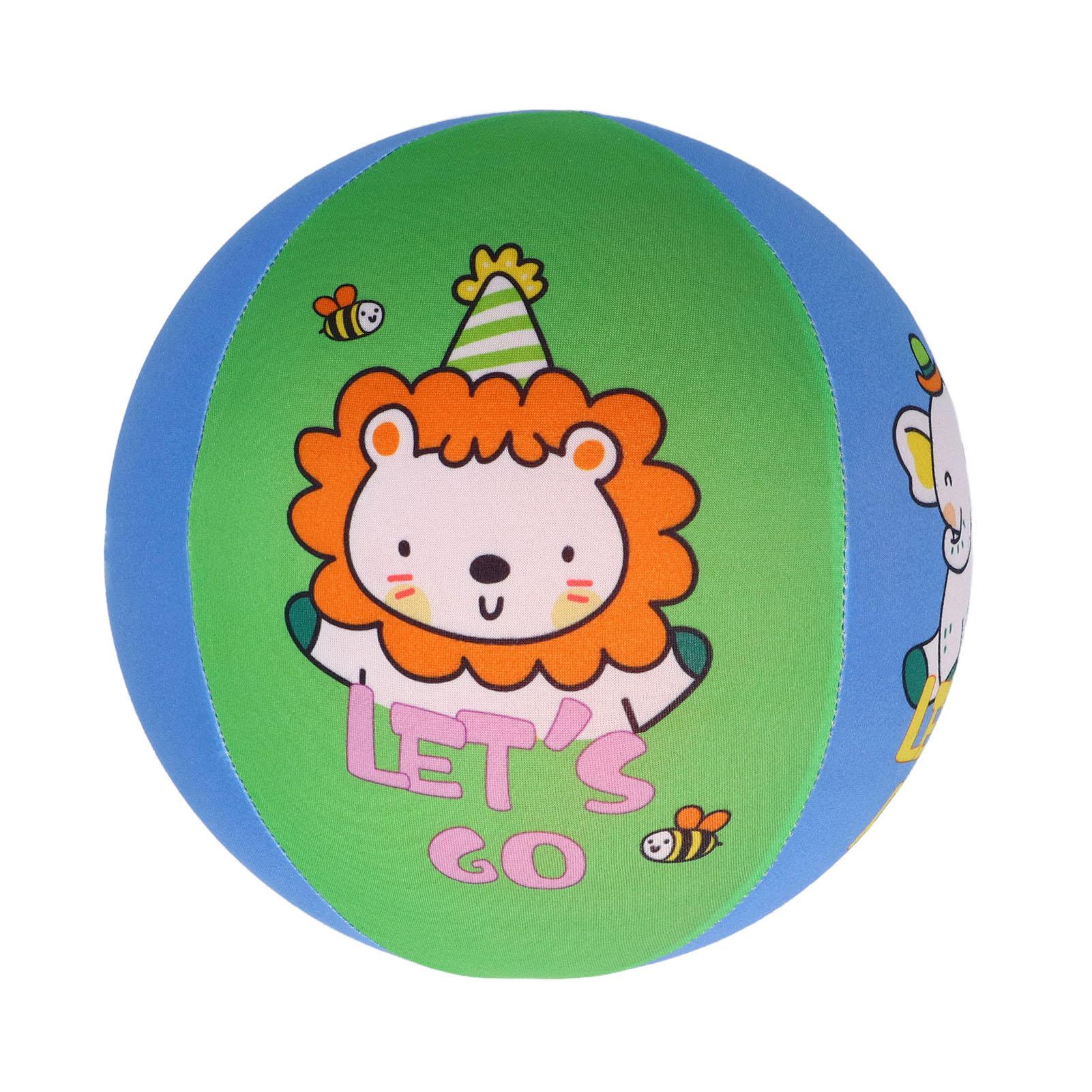 

Мяч для футбола в помещении для малышей, безопасный, мягкий, амортизирующий, с милым рисунком животных, с низким уровнем шума, бесшумный, футбольный мяч Blue Green