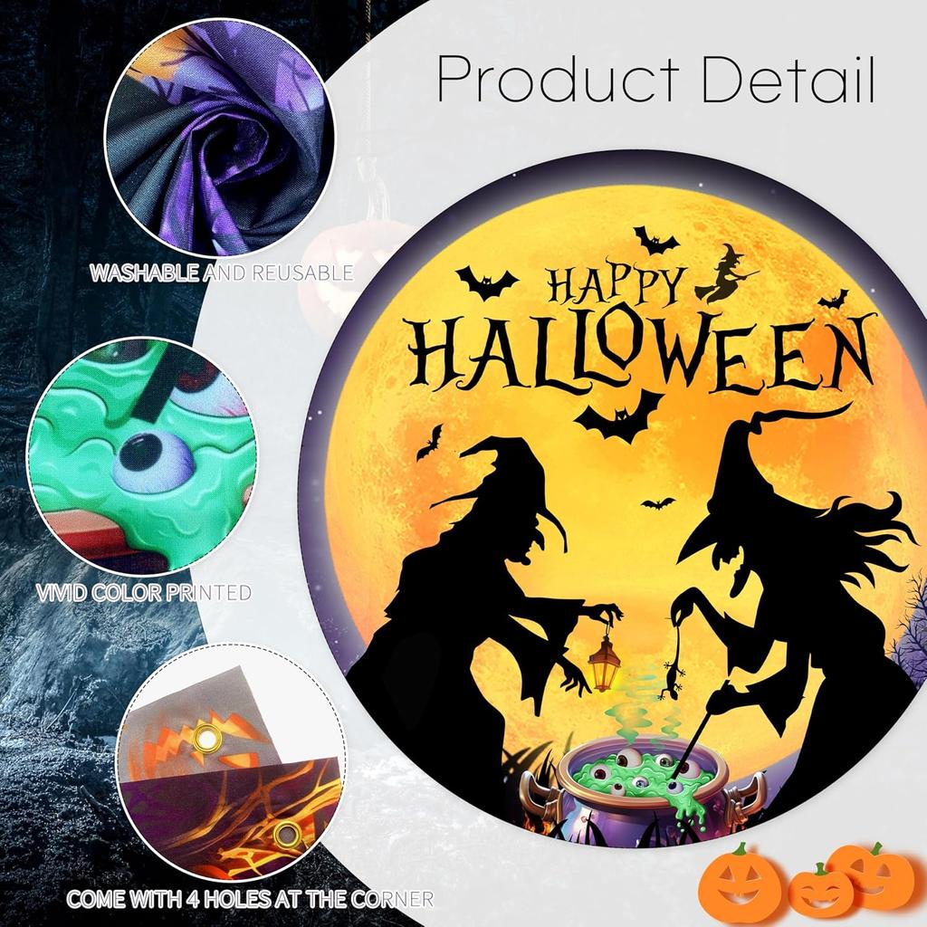 Halloween Garage Door Banner Cover 7x16Ft Outdoor Decor