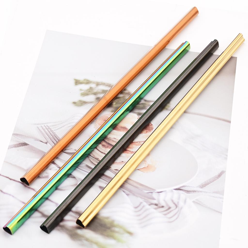 6pcs Love Type Stainless Steel Straw Fruit Juice Milkshake Cocktail Pearl Milk Tea Drinking Straw Set Kitchen Bar Accessories