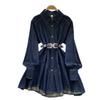 Spring New Chic Hong Kong Flavor Retro High Sense Loose and Thin Irregular Lace-up Waist Denim Dress Women