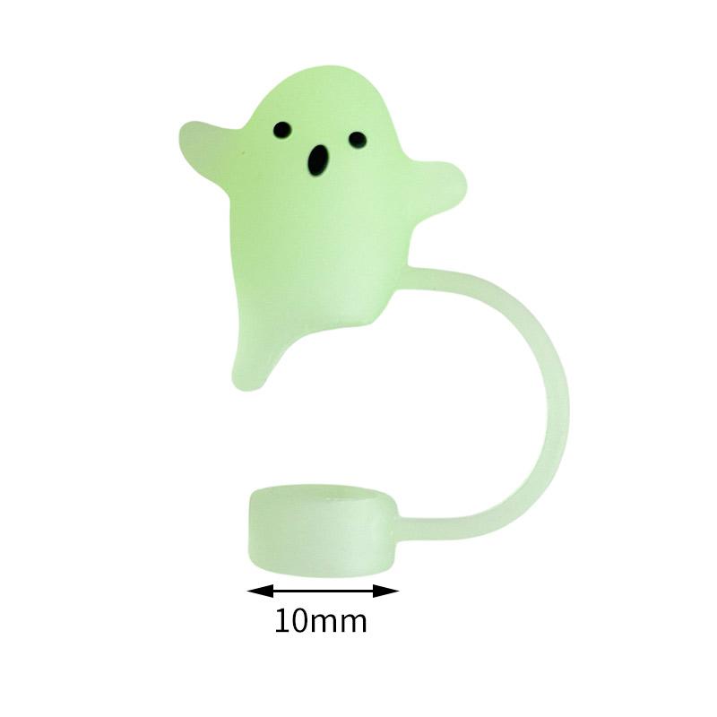 Silicone Ghost Dust Cap for Stanley Halloween Theme Dust-Proof Straw Protector Reusable Straw Cover Water Cup Tumbler Accessory