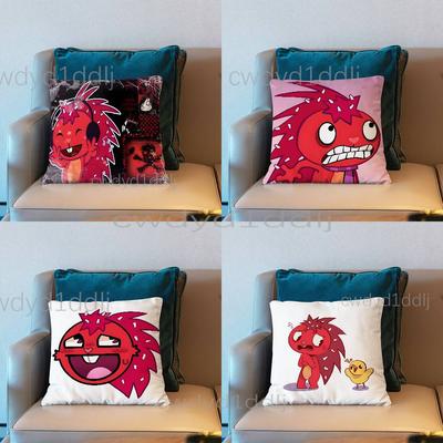 Puszyste poszewki na poduszki Happy Tree Friends Urocza śmieszna poszewka na poduszkę na wesele imprezę wystrój domu Wygodna poszewka na poduszkę