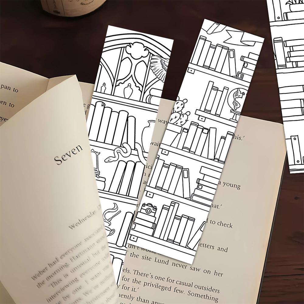 32pcs, Coloring book bookmarks, suitable for back-to-school season, Christmas, Halloween, teachers, readers, and birthdays.