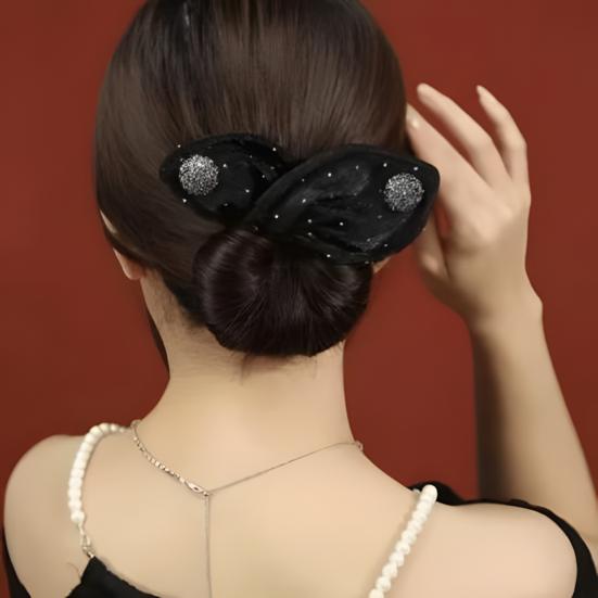 1/2/3/4Pcs Hairpin Bun Cover Rhinestones Inlaid French Style Spiral Hair Twist Bun