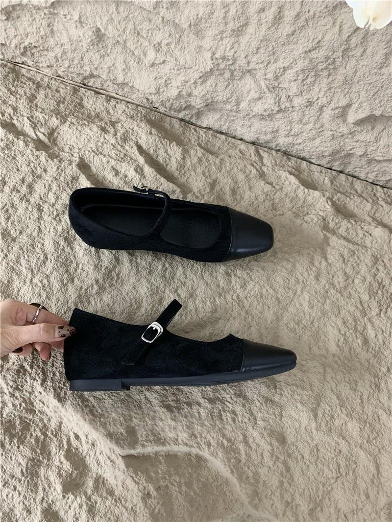 

Внутренняя часть с леопардовым принтом, женские туфли-лодочки 2024 года, осень-зима, новые квадратные туфли из кожи с пряжкой в одно слово, французское ретро-стиль Мэри Джейн 35 чёрный