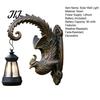 Solar Powered Porch Lanterns Phoenix Wall Lights, Resin Sculpture Outdoor Light, Bronze Finish Yard Decor Waterproof Landscape Lamp for Garden