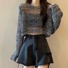 Damen Oberteile Einfarbige Lockere Passform Hohlmuster Pullover Oberteile Reine Farbe Sommer Dünne Oberteile Sonnenschutz Kurzes Überwurf Oberteil Bluse