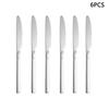 4/6/16/24 Silver Stainless Steel Tableware Set Steak Knife Dinner Fork Soup Spoon Dessert Spoon Suitable for Family Parties