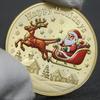Santa Claus commemorative coins, reliefs, commemorative medals, metal crafts, gold coins, gifts, Christmas gifts