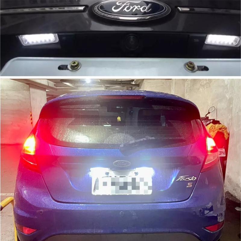 2pcs Number Plate Light for Ford Fiesta Focus Kuga Mondeo Galaxy Ecosport  Ranger Explorer LED License Lamp