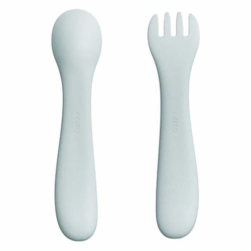 KINTO BONBO Spoon & Fork, Orange, Kids & Babies, Microwave & Dishwasher Safe, Gift, Baby Shower Gift, 26385