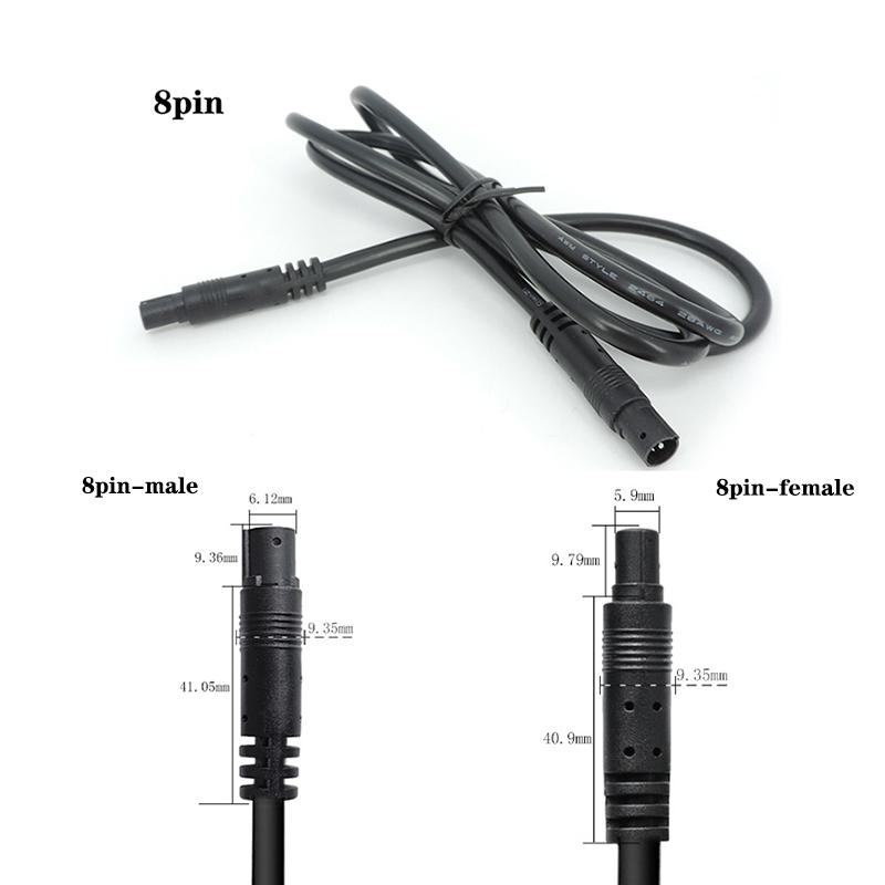 0.5m 1m 2m 8 pin core Male to Female Cord Car Rear View vehicle DVR Camera Reverse connector extend Cable cord HD Monitor Wire V