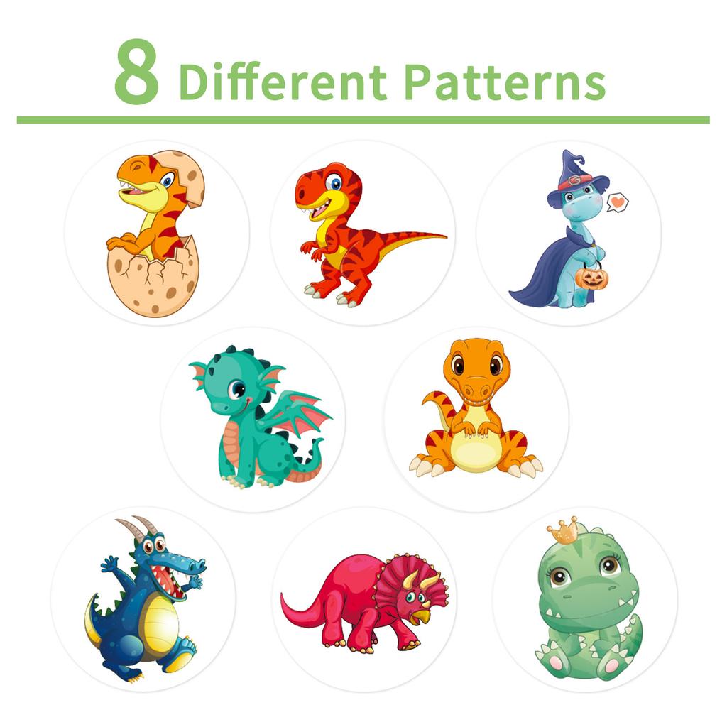 500 Pictures/roll Dinosaur Reward Stickers Cute Cartoon Kindergarten Elementary School Children Stickers Seal