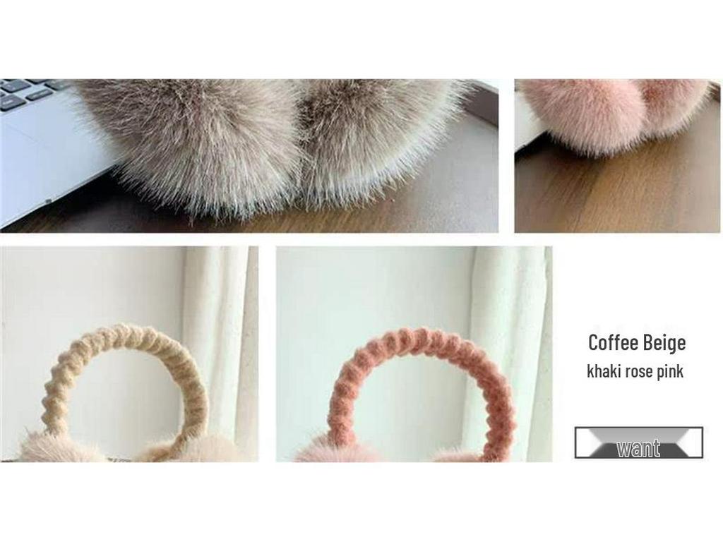 Women's Foldable Cute Plush Winter Ear Muffs - Warm, Windproof Ear Covers & Protection