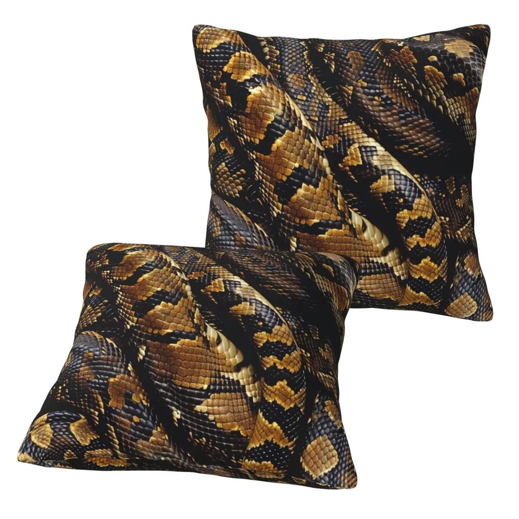 Snakes On A Train 2 Pcs Square Pillowcase Pillow Cover Cushion Zip Decorative Comfort Throw Pillow For Home Bedroom
