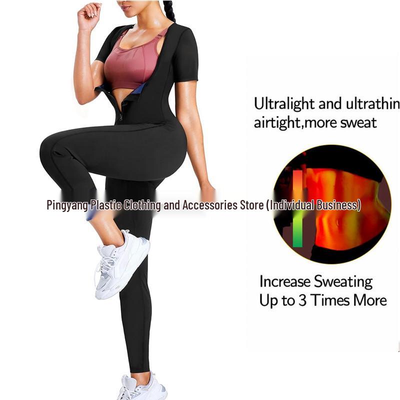 Damen Trainingsanzug Shaper: Brust- und Armlifting, Bauchkontrolle, Taillenformer, Body mit kurzen Ärmeln.