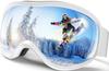 Ski and Snowboard Goggles [Clear Vision, Italian-Made Anti-Fog Lenses, UV400 Protection] Ski Goggles, Glasses Compatible, OTG Wide-View Baseball-Style