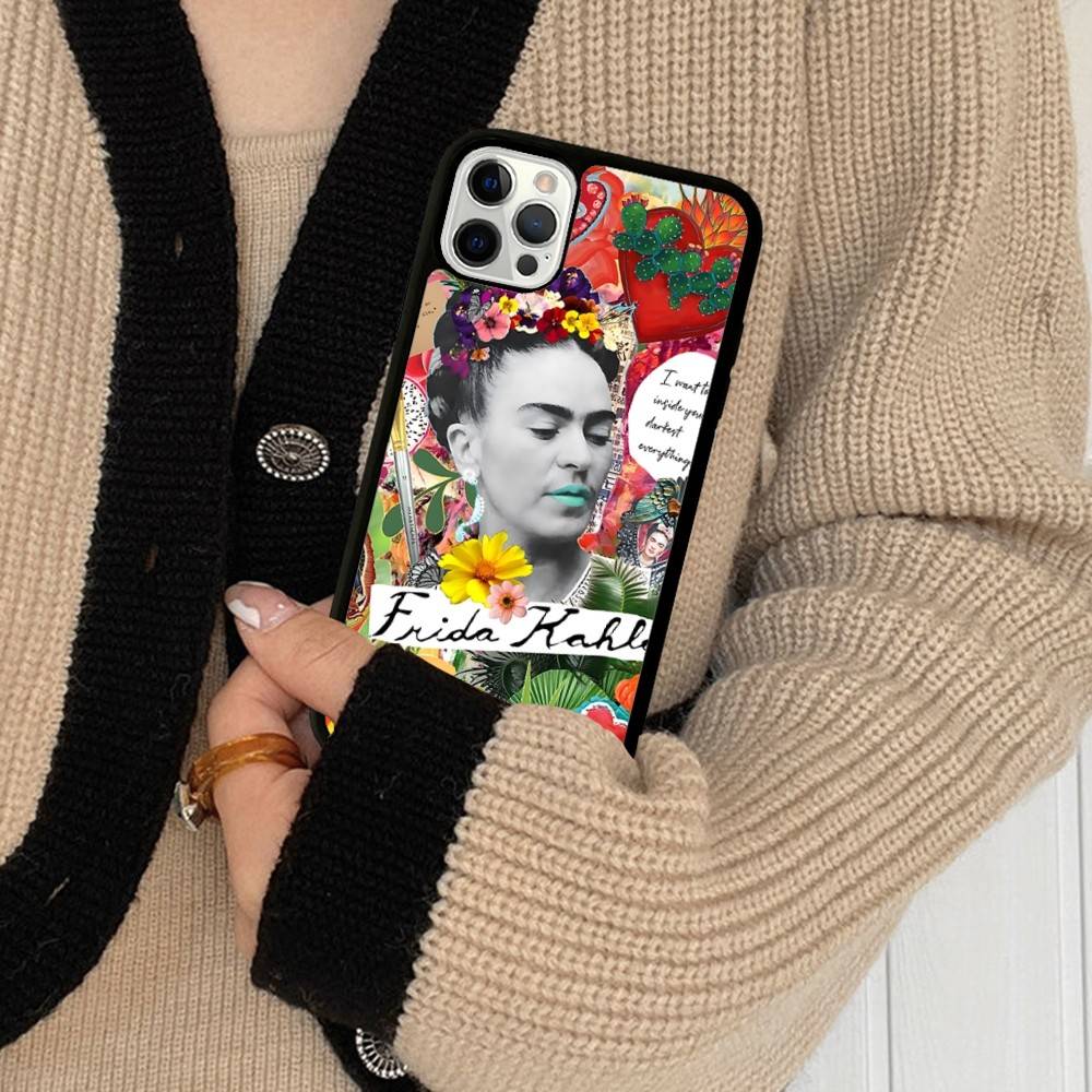 Fashion F-Frida K-KahlosS Phone Case For Iphone 11 12 13 14 15 Pro Max 17 16 Plus Hard PC+TPU Back Cover