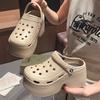 New hole shoes women's summer high heels wear thick soles non-slip beach bag head drag sandals women
