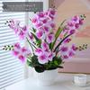 Artificial Phalaenopsis Floral Arrangement for Living Room Display - Potted Decoration for TV Cabinet