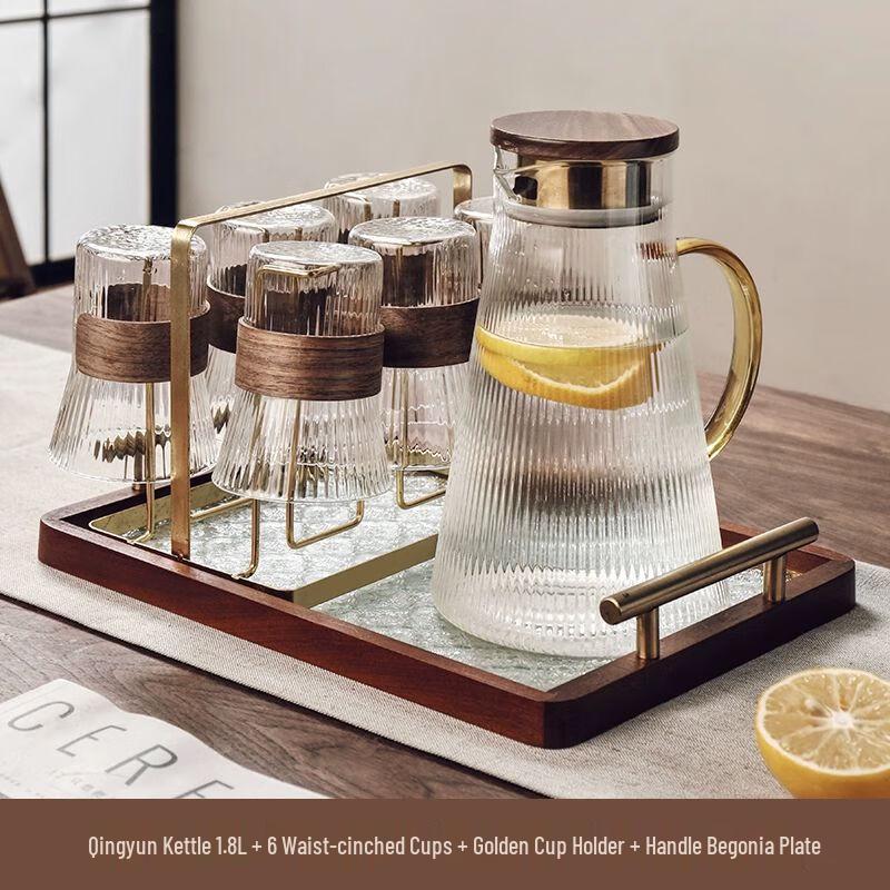 TXRMDX Chinese Style Glass Tea & Water Set
