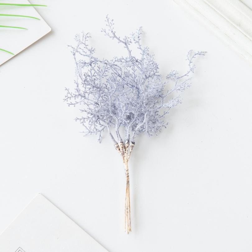 6Pcs Artificial Plant Golden Silvery Branch For Office Desk Bonsai Christmas Tree Wreaths Accessory Home Wedding Arch Decoration
