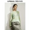 UR Women's Solid Color Round Neck Long Sleeve Knit Sweater