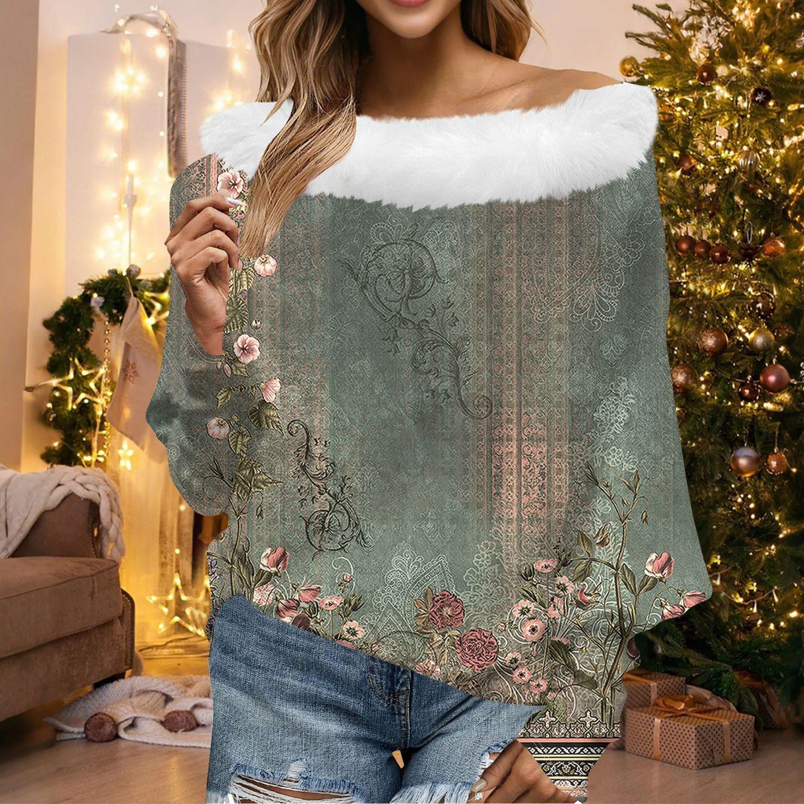 

Женский свободный повседневный топ с открытыми плечами из плюшевой ткани в стиле пэчворк с цветочным принтом и линией горловины L армия зеленый