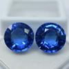 Natural Blue Tanzanite Loose Gemstone Round Shape 18.50 ct Pair for Jewelry Making and Crafts
