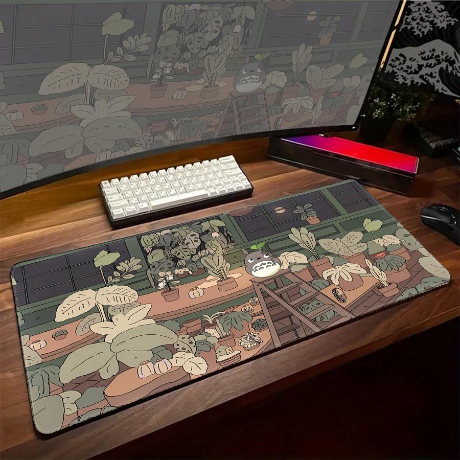 Mousepad Large Kawaii Cats Mouse Pad White XXL PC Gamer Gaming Desk Mat Setup Office Computer Big Accessories Desk Mousepads