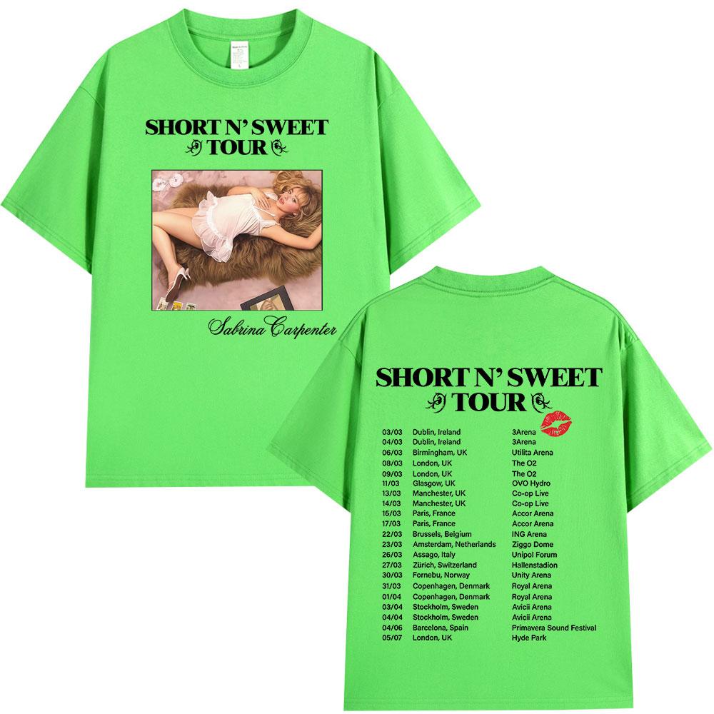 Sabrina Carpenter Short N Sweet Tour 2025 T Shirt Fans Gift Unisex Women Clothing Harajuku Aesthetic Tshirts Cotton Loose Tshirt