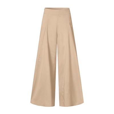 Women Pants Elastic High Waist Wide Leg Casual Trousers Loose Fit Solid Color Commuting Office Lady Pants Workwear