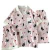 High-Value Cloud Cotton Pajamas Women'S Summer Cute Bow Cat Loungewear Short-Sleeved Three-Piece Set