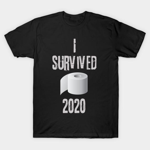 

Men Black Print T-shirt I Survived 2020 No-Cut Transfer Paper Print Cotton Tshirt 4XL чорний