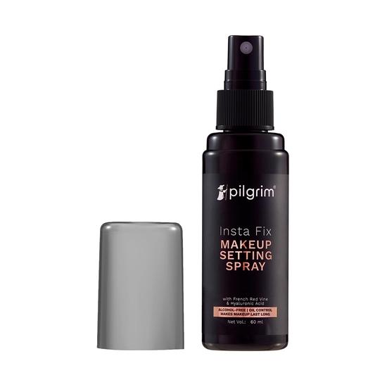 Pilgrim Insta Fix Makeup Setting Spray 60ml | With Hyaluronic Acid & French Red Vine | Setting Spray for Makeup | Long Lasting | Natural