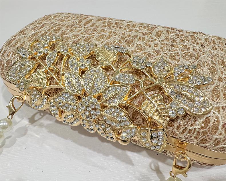 Pochette da Sera in Pizzo con Strass: Borsa a tracolla, a spalla e Cheongsam