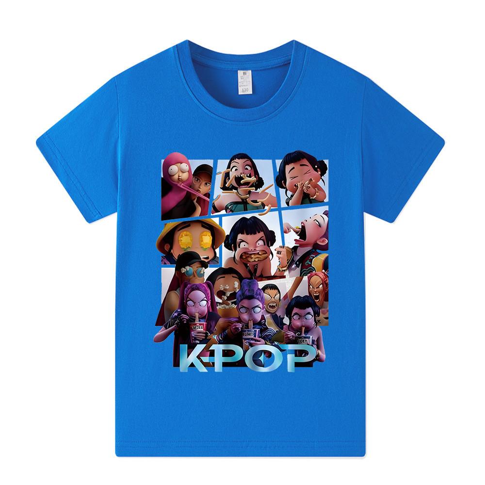 A1237 Kids Boys Girls Kpop Rumi Zoey Mira Print Short Sleeves T-shirt