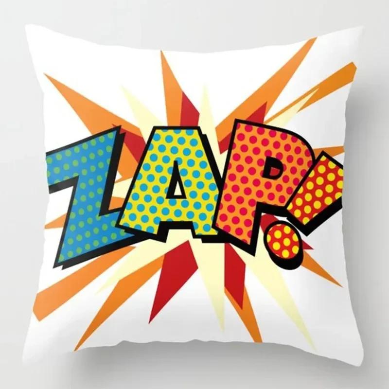 Cartoon Buchstaben Graffiti Kissenbezug Zuhause Schlafzimmer Wohnzimmer Sofa Kissenbezug Mietdekoration Dekorative Kissenbezug