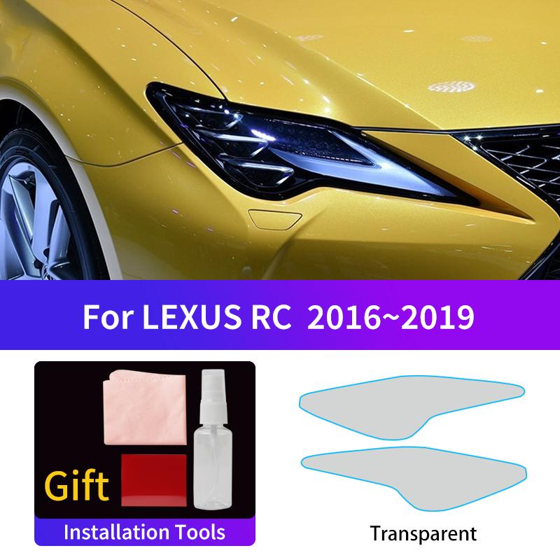 Suitable For LEXUS IS LX RC GS 2016-2019 HD Car Headlight Protective Film Vinyl Transparent Black TPU Sticker Auto Headlamp Film