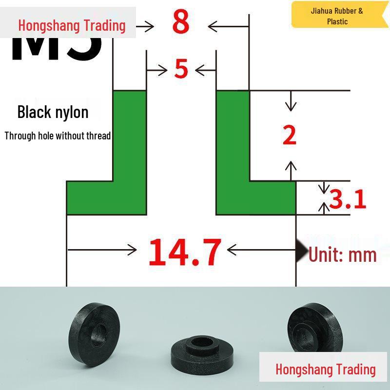 Step T-Shaped Nylon Insulating Bushing Washer, M3-M35 Thread Protection Spacer
