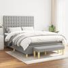 VidaXL Divan Bed with Mattress Light Grey 140x200cm Fabric - Model 3137477
