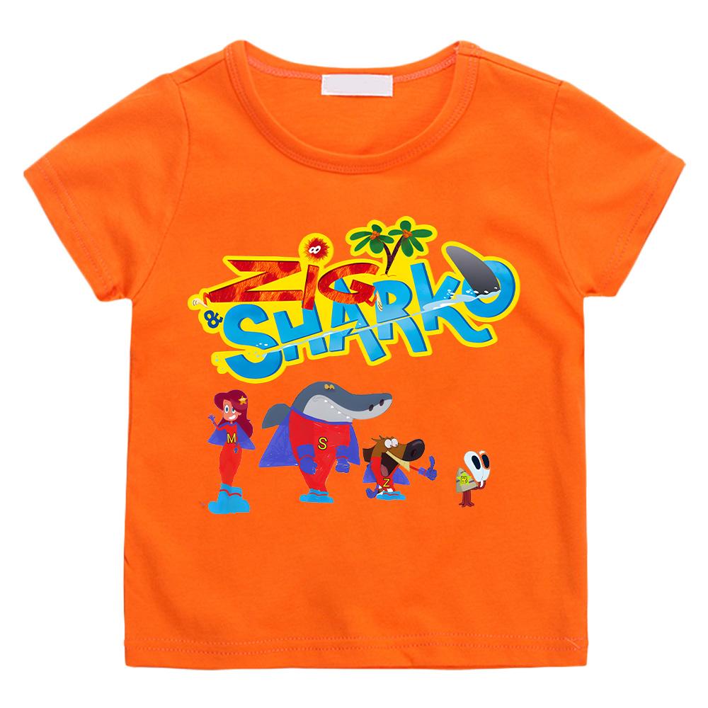 Maglietta con stampa anime Zig e Sharko Cosplay Superman Maglietta divertente Magliette dei cartoni animati preferiti dei bambini Carine Vestiti Y2K per ragazzi e ragazze