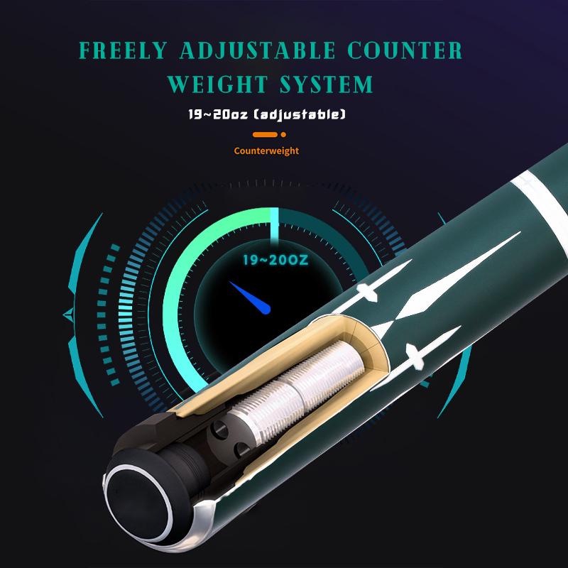 OKHEALING Carbon Fiber Pool Cue Billiards Sticks 12.4mm Tip Uni-loc Joint 147cm/58inch Length 19~20oz Weight Billiard Cue, Green