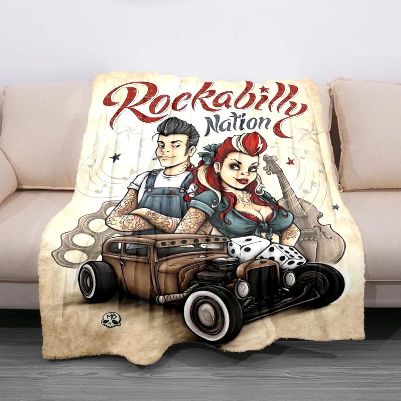 

Retro Rock HipHop Music Trend Flannel Throw Blanket for Sofa and Bed Super Soft Mattress Cover 100x150cm