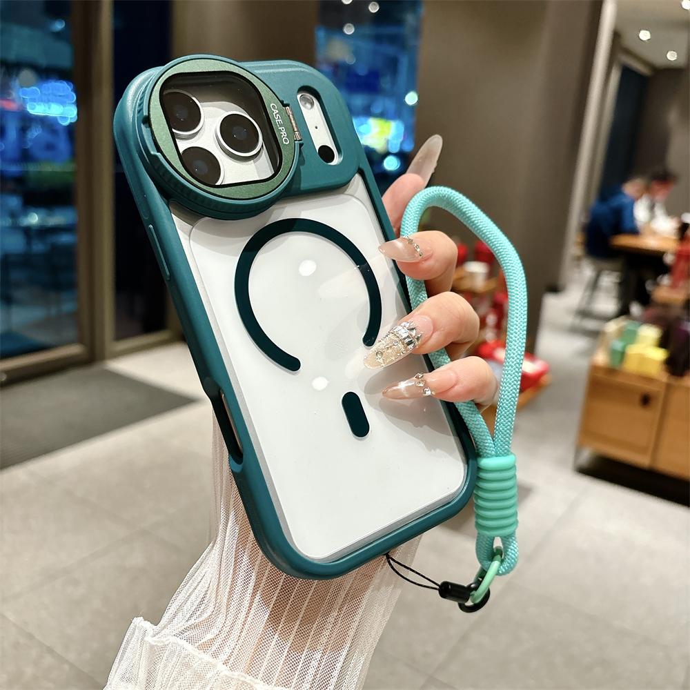 

Lens Protection Case For iPhone 17 16 15 14 13 12 11Pro Max Plus Air For Magsafe Holder Transparent Magnetic Matte Lanyard Cover iPhone 15