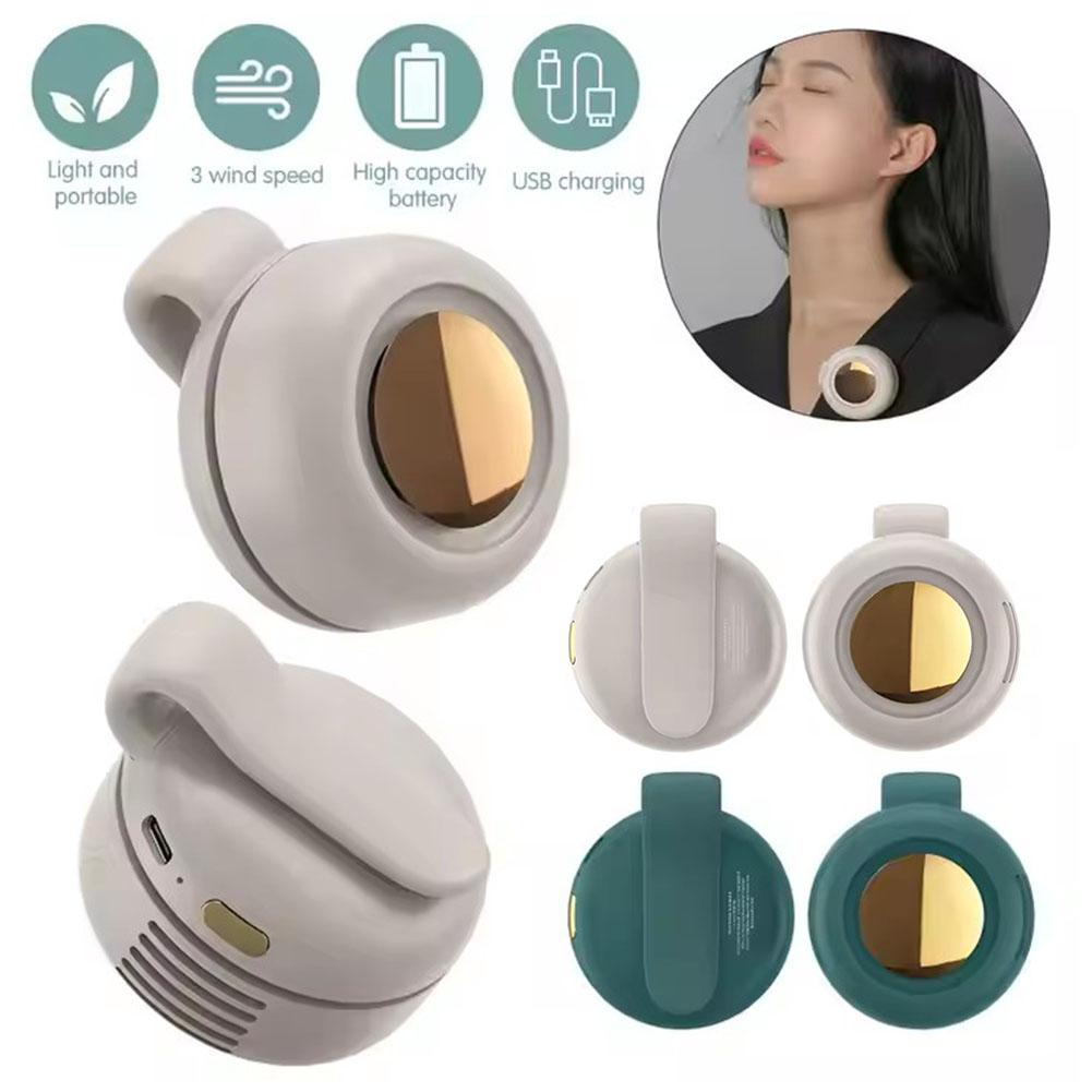 Portable Mini Small Cyclone Bladeless Fan Large Wind 360 Degree Wind Control Hanging Waist Bladeless Fan Handheld Cooling Device