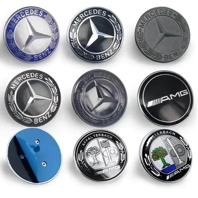 57mm Star Flat Hood Bonnet Logo For Mercedes Benz W204 W124 W201 W202 W212 W220 W205 Emblem Badge stickers automobile Accessorie QZ8