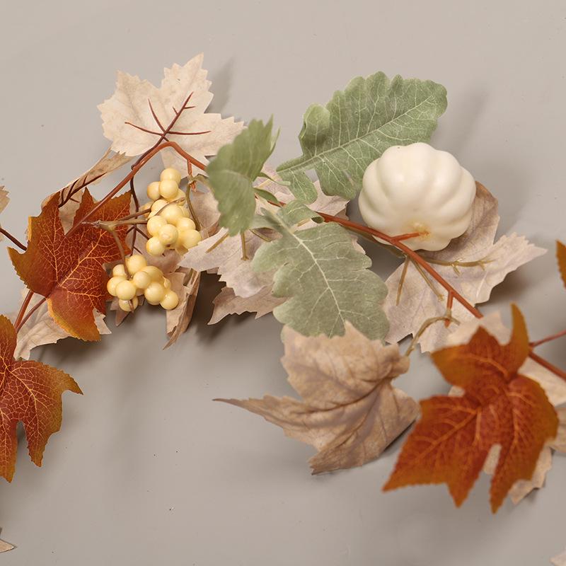 Autumn White Maple Leaf Rattan Decor Pendant for Thanksgiving