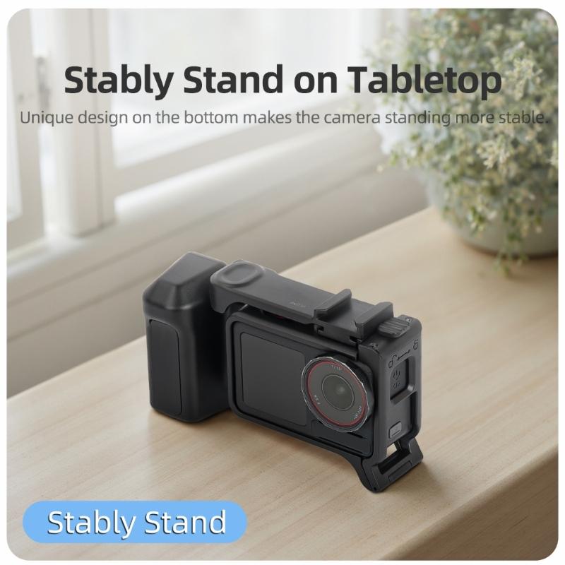 Ergonomic Grip Handle Cage For Action 5pro/4/3 Action Cameras Featuring Cold Shoe Mount Built In Shutter Button