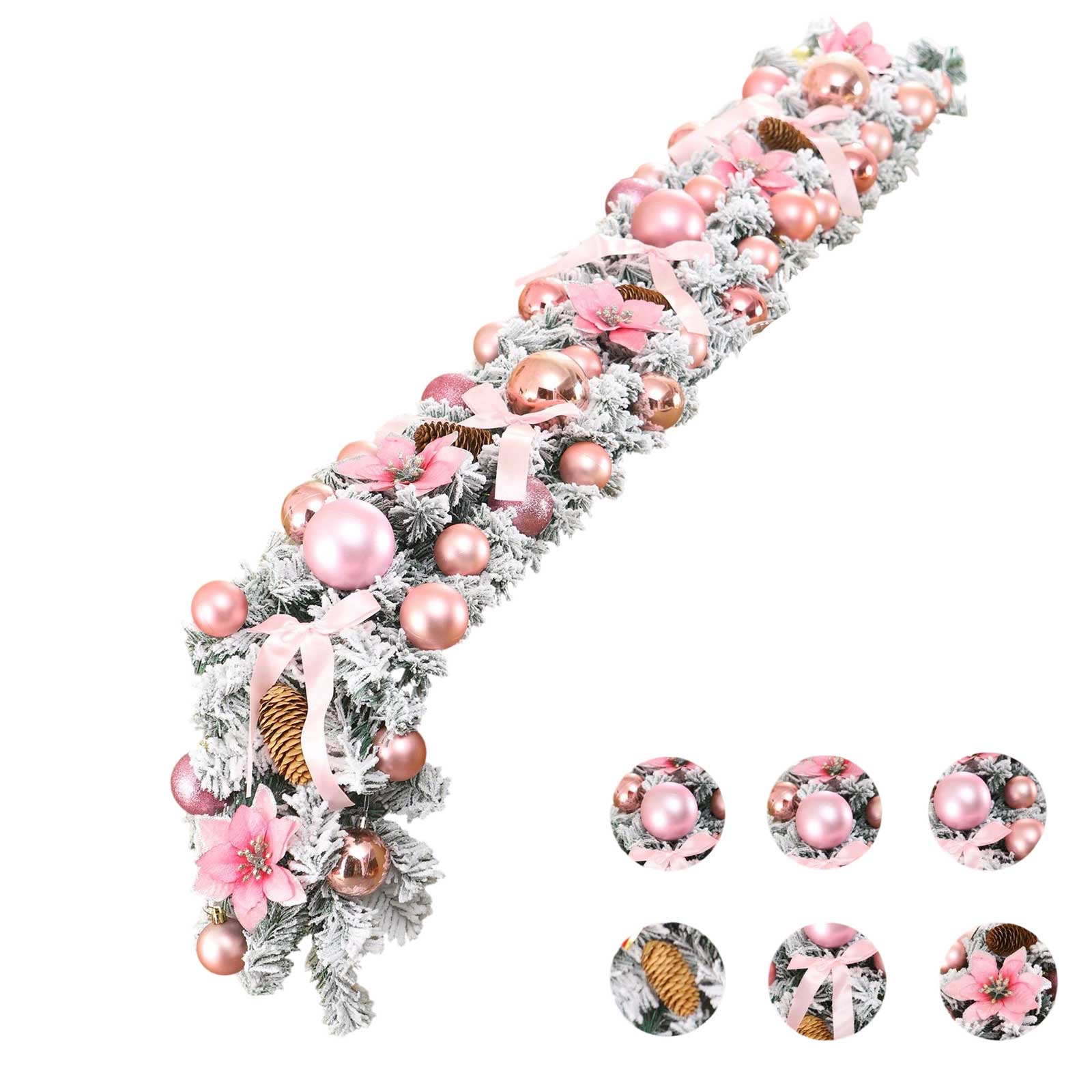 

270CM Christmas Flocked Soft Vinyl Rattan